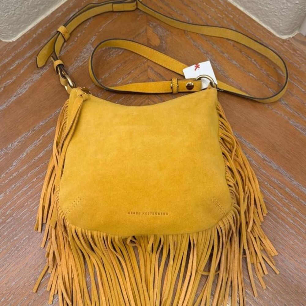 NWT Aimee Kestenberg Kane Convertible Suede Leather Fringe Crossbody Bag